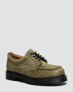 Lowell Hair On Leder Moc Toe Schuhe in Olivgrün Grün