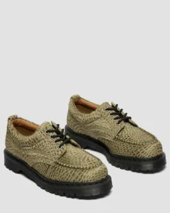 Lowell Hair On Leder Moc Toe Schuhe in Olivgrün Grün