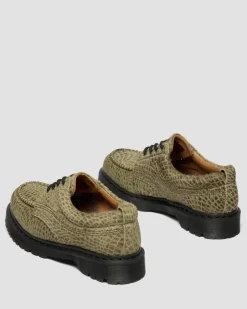 Lowell Hair On Leder Moc Toe Schuhe in Olivgrün Grün