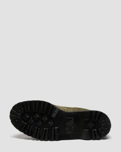 Lowell Hair On Leder Moc Toe Schuhe in Olivgrün Grün