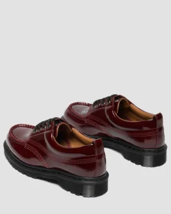 Lowell Laquered Moc Toe Schuhe in Cherry Red