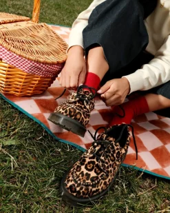 LOWELL LEOPARDENMUSTER MOC TOE SCHUHE in Leopard