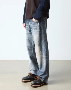 Lowell Wild Grain Leather Moc Toe Schuhe in Schwarz