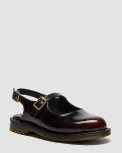 Madaline Mary Jane Rub Off Leder Sling Back Schuhe in Cherry Red