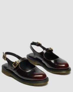 Madaline Mary Jane Rub Off Leder Sling Back Schuhe in Cherry Red