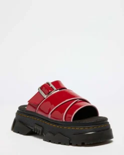 Mattison Slide Soft Lackleder Leder Sandalen in Scarlet Rot