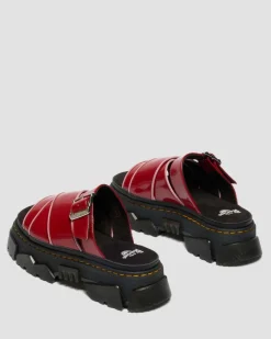 Mattison Slide Soft Lackleder Leder Sandalen in Scarlet Rot