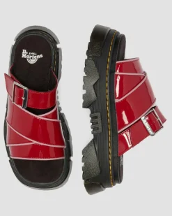 Mattison Slide Soft Lackleder Leder Sandalen in Scarlet Rot