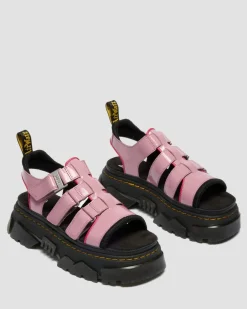 Mattison Soft Lackleder Sandalen mit 3 Riemen in Dusty Rose Pink