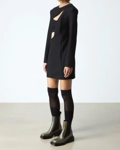 Maybole Chelsea Square Toe Leder Stiefel in Olivgrün Grün