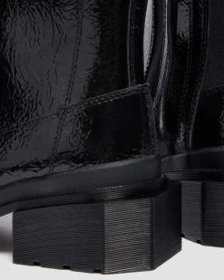 Maybole Hi Square Toe Lackleder Chelsea Boots in Schwarz