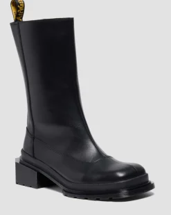 MAYBOLE HI SQUARE TOE LEDER CHELSEA BOOTS in Schwarz
