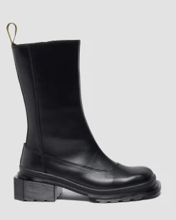 MAYBOLE HI SQUARE TOE LEDER CHELSEA BOOTS in Schwarz