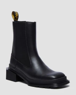 Maybole Leder Chelsea Boots mit eckiger Zehenpartie in Schwarz