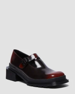 Maybole Leder Square Toe Mary Jane Schuhe in Schwarz