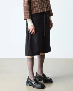 MAYBOLE SQUARE TOE RUCHED LEDER LOAFER in Schwarz