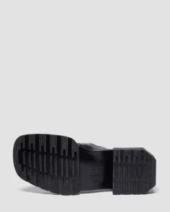 MAYBOLE SQUARE TOE RUCHED LEDER LOAFER in Schwarz