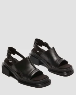 Maybole Wanama Leder Sandalen in Schwarz