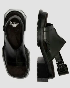 Maybole Wanama Leder Sandalen in Schwarz