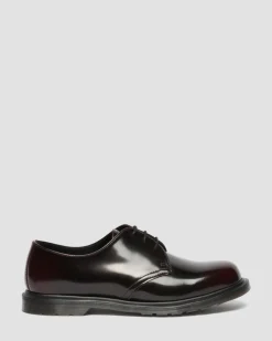 Mayfare Rub Off Leder Schuhe in Cherry Red