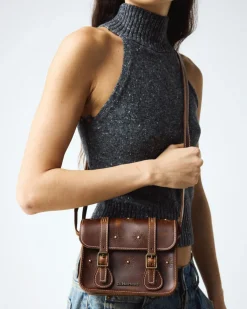Mayhem Leder Umhängetasche 18 cm in Tan