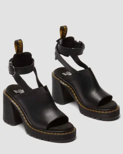 Millee Leder Open Toe Sandalen in Schwarz