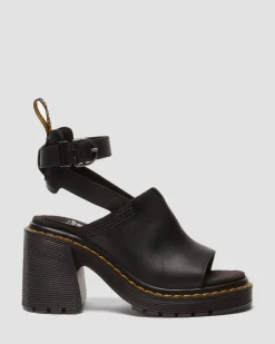 Millee Leder Open Toe Sandalen in Schwarz