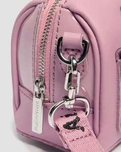 Mini Top Handle Lackleder Tasche in Dusty Rose Pink