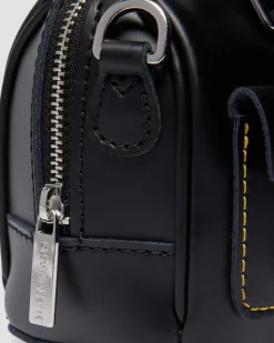 Mini Top Handle Ledertasche in Schwarz