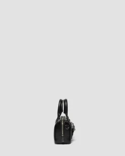 Mini Top Handle Ledertasche in Schwarz