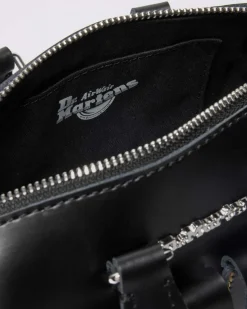 Mini Top Handle Ledertasche in Schwarz