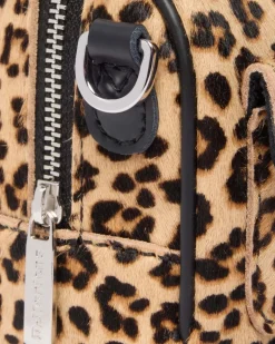 Mini Top Handle Leoparden Tasche in Schwarz & Tan
