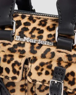 Mini Top Handle Leoparden Tasche in Schwarz & Tan