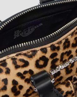 Mini Top Handle Leoparden Tasche in Schwarz & Tan
