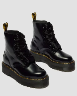 Molly Plateau Stiefel in Schwarz