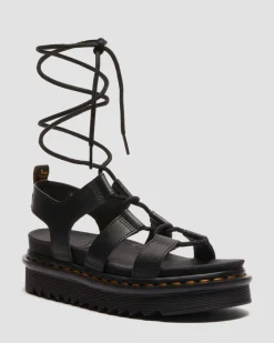 Nartilla Leder Gladiatorsandalen in Schwarz