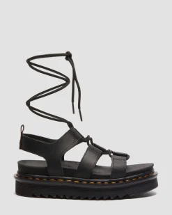 Nartilla Leder Gladiatorsandalen in Schwarz