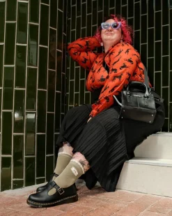 Polley Glattleder Mary Jane Schuhe in Schwarz