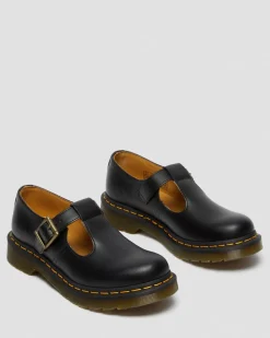 Polley Glattleder Mary Jane Schuhe in Schwarz
