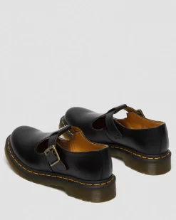 Polley Glattleder Mary Jane Schuhe in Schwarz