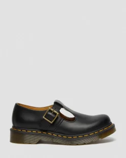 Polley Glattleder Mary Jane Schuhe in Schwarz