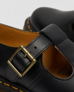 Polley Glattleder Mary Jane Schuhe in Schwarz