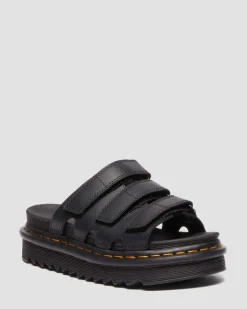 Raine Slide Athena Leder Sandalen in Schwarz