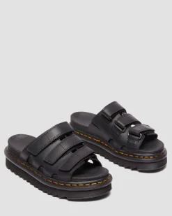 Raine Slide Athena Leder Sandalen in Schwarz