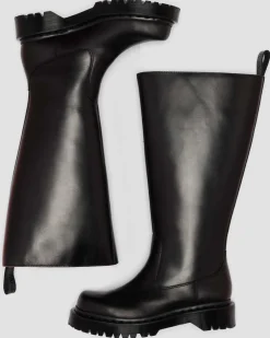 Rejena Hi Old Harness Leder Stiefel in Schwarz
