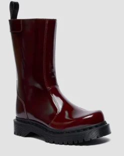 Rejena Lackleder Stiefel in Cherry Red