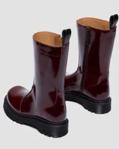 Rejena Lackleder Stiefel in Cherry Red