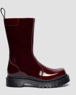 Rejena Lackleder Stiefel in Cherry Red