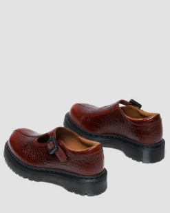 Rejena Mary Jane Croc Emboss Leder Schuhe in Braun