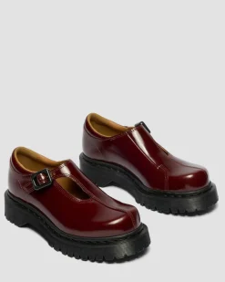 Rejena Mary Jane Lackleder Schuhe in Cherry Red
